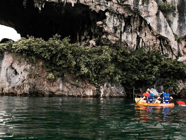 Kayaking in firefly caves